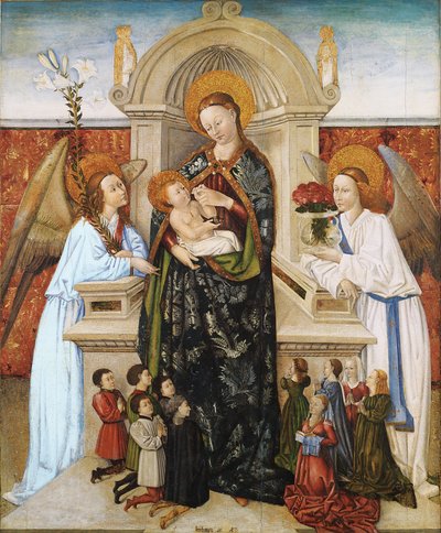 Virgen y Niño, ángeles y familia de donantes de Berthomeu Baró